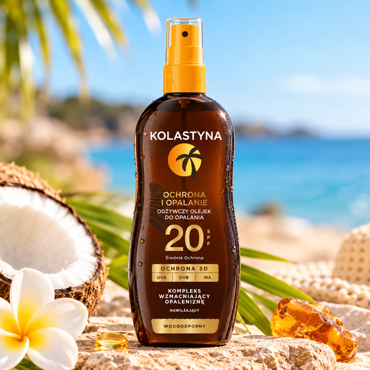 KOLASTYNA Hydratačný olej na opaľovanie Vodotesný SPF 20 Spray 150 ml