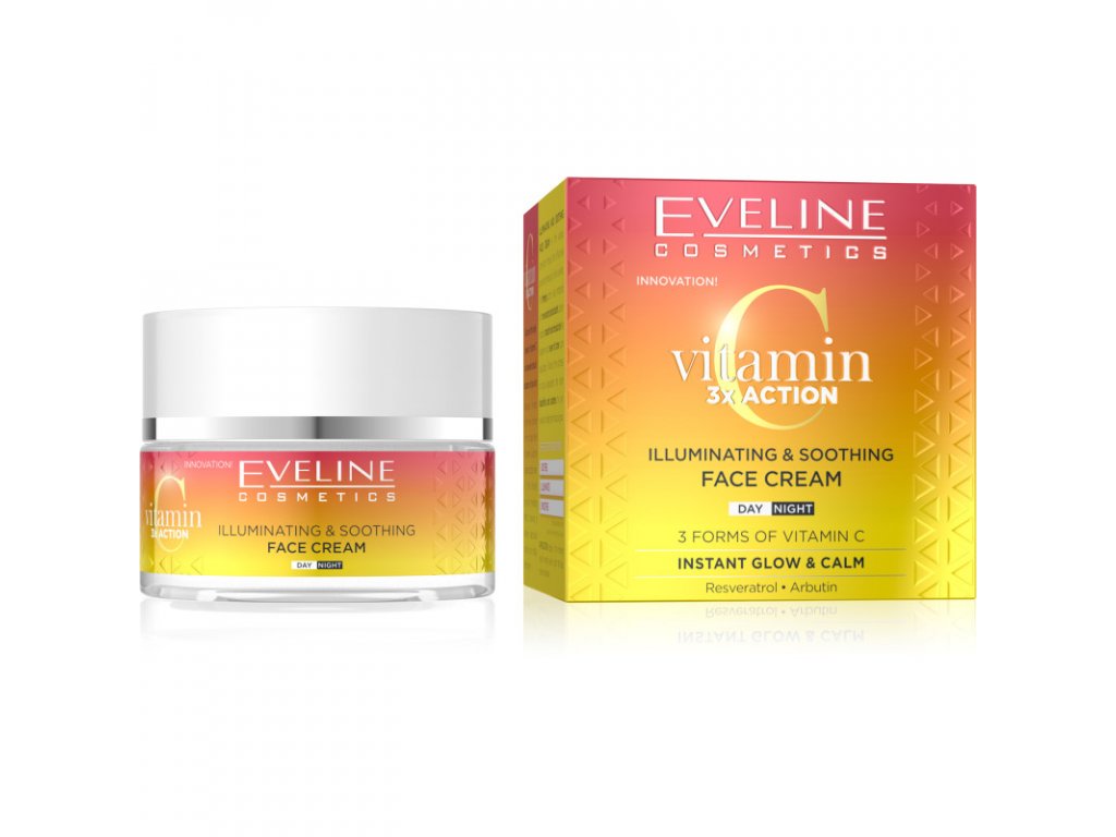 EVELINE Vitamin C 3x Action - Rozjasňujúci a upokojujúci krém na tvár