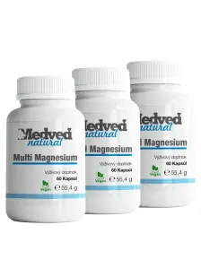 Medveď natural  3x Magnesium multi po 60 kapsúl (180 kapsúl spolu)
