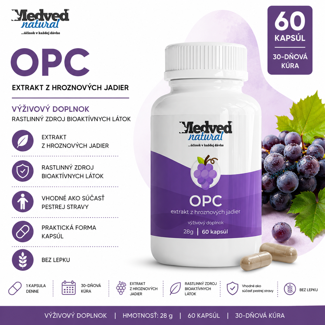 Medveď natural OPC 60 kapsúl