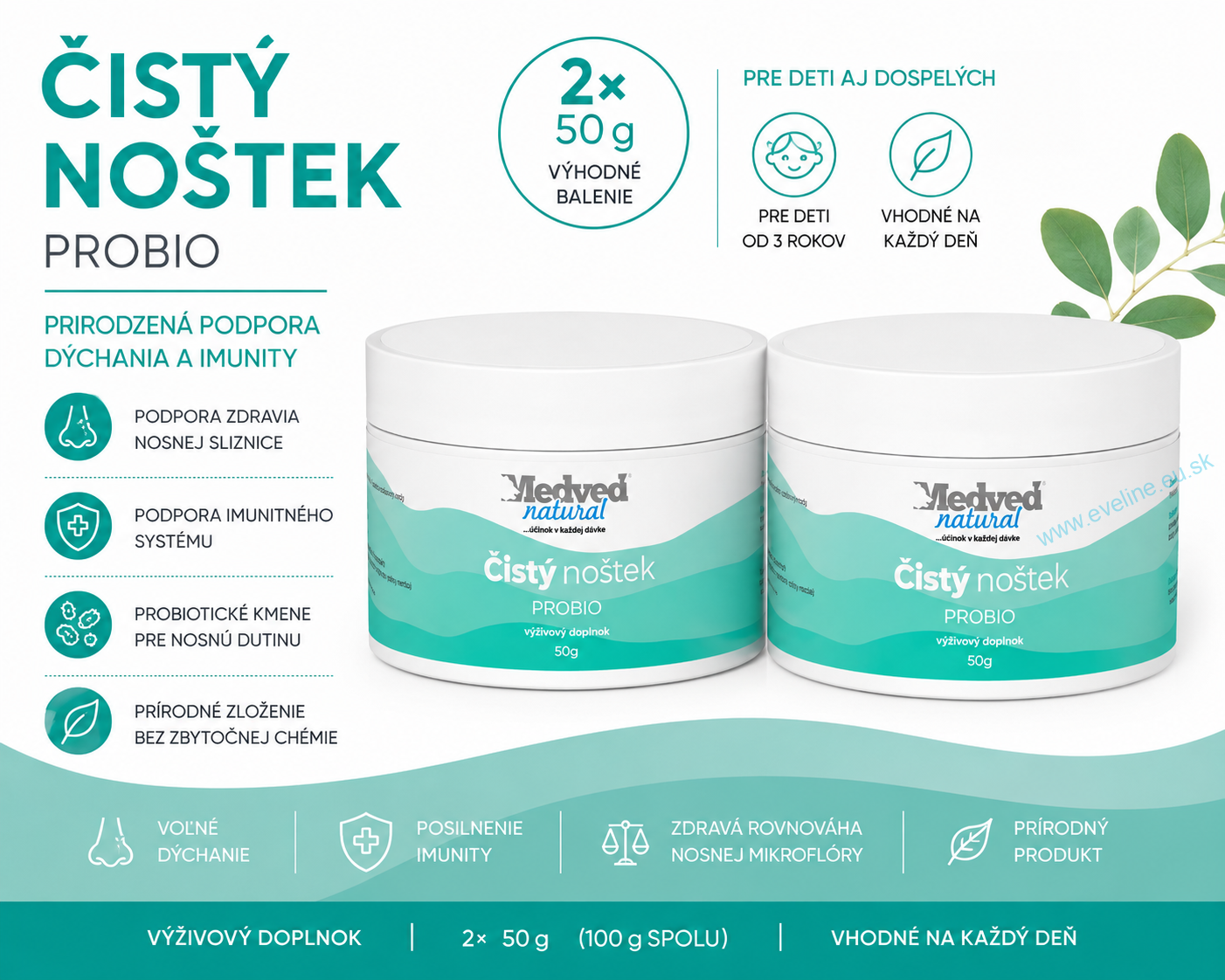 2x Čistý noštek PROBIO 50g (100g spolu)