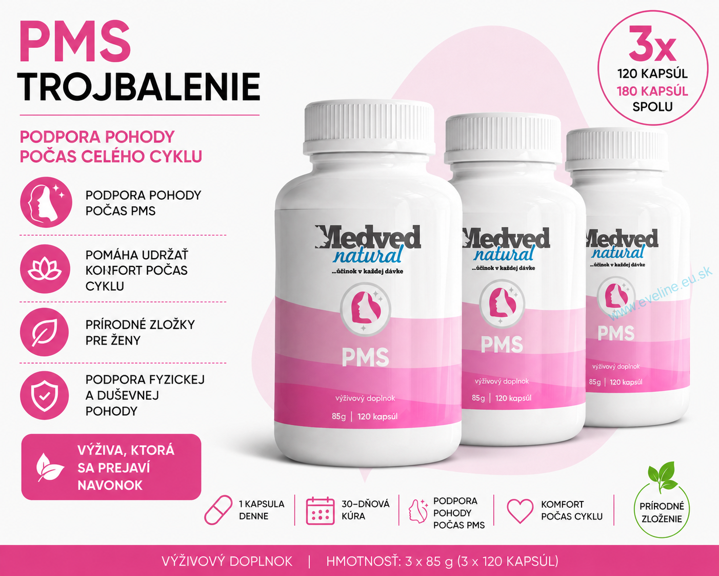 3x PMS 120 kapsúl (360 kapsúl spolu)