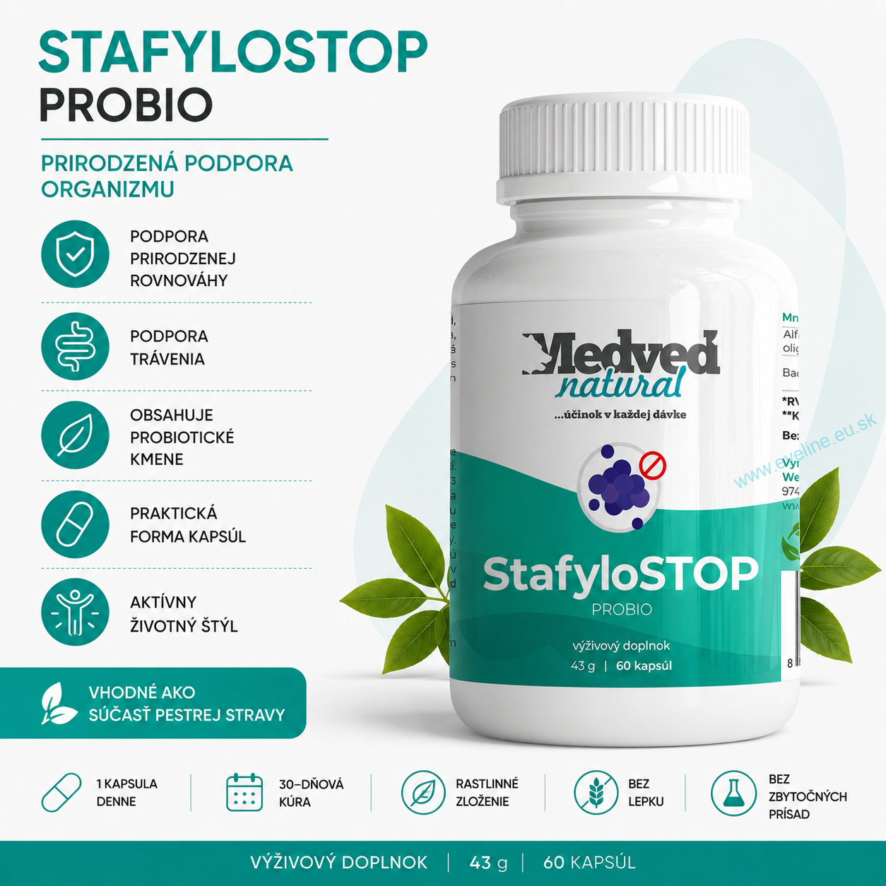 Medveď natural StafyloSTOP 60 kapsúl