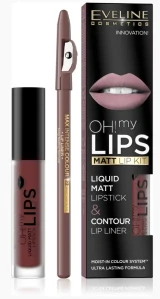 Oh! My Lips - Matný tekutý rúž + kontúrovacia ceruza na pery so strúhadlom 16