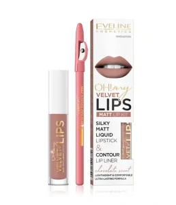 Oh! My Lips - Matný tekutý rúž + kontúrovacia ceruza na pery so strúhadlom