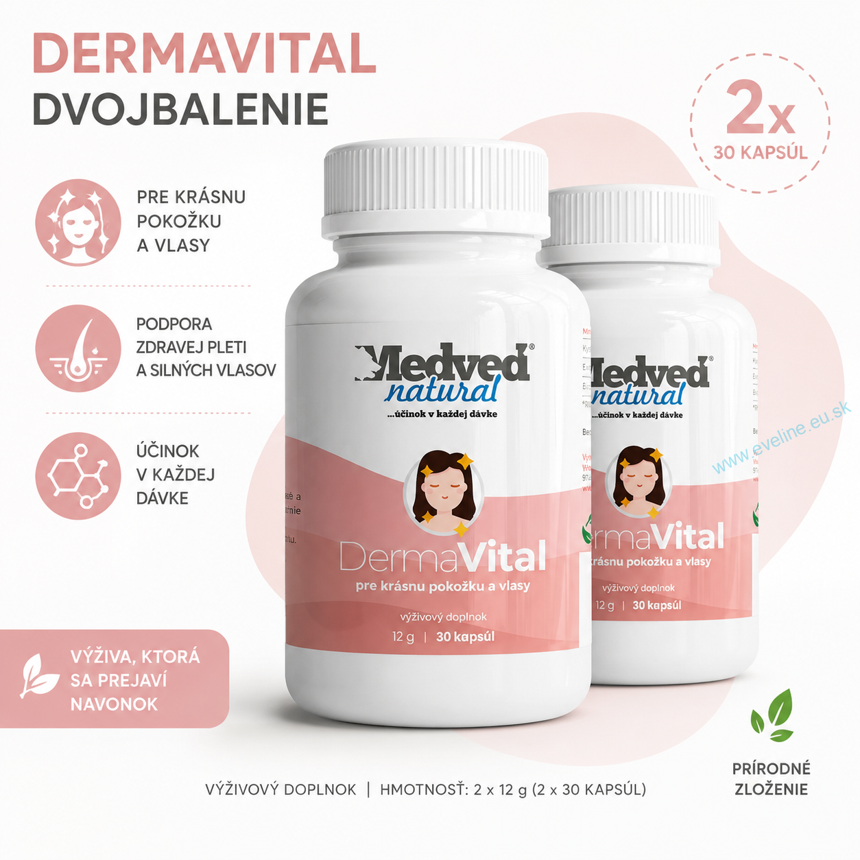 2x DermaVital 30 kapsúl (60 kapsúl spolu)