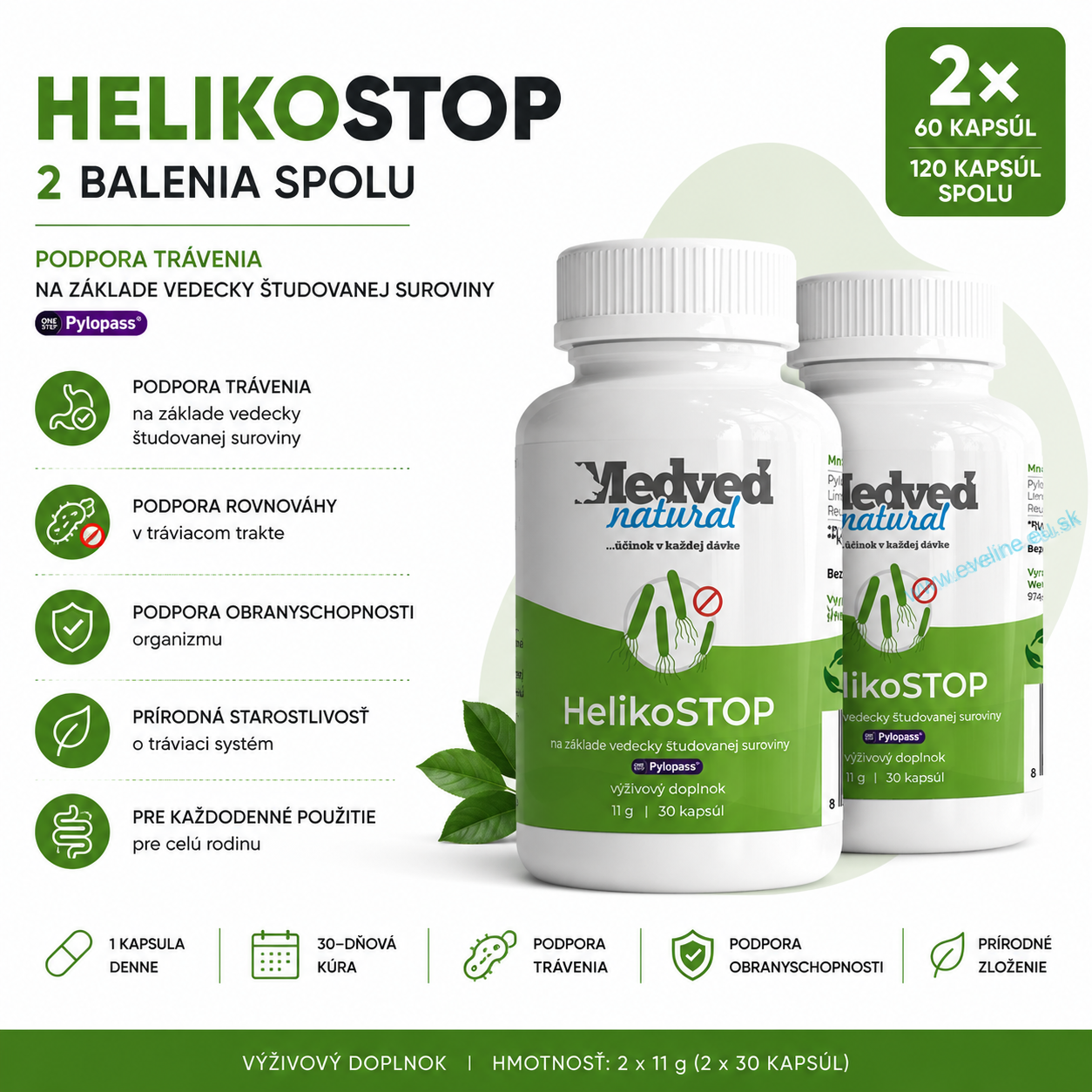2x HelikoSTOP 30 kapsúl (60 kapsúl spolu)