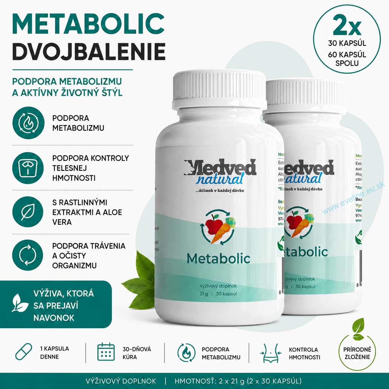 2x Metabolic 30 kapsúl (60 kapsúl spolu)