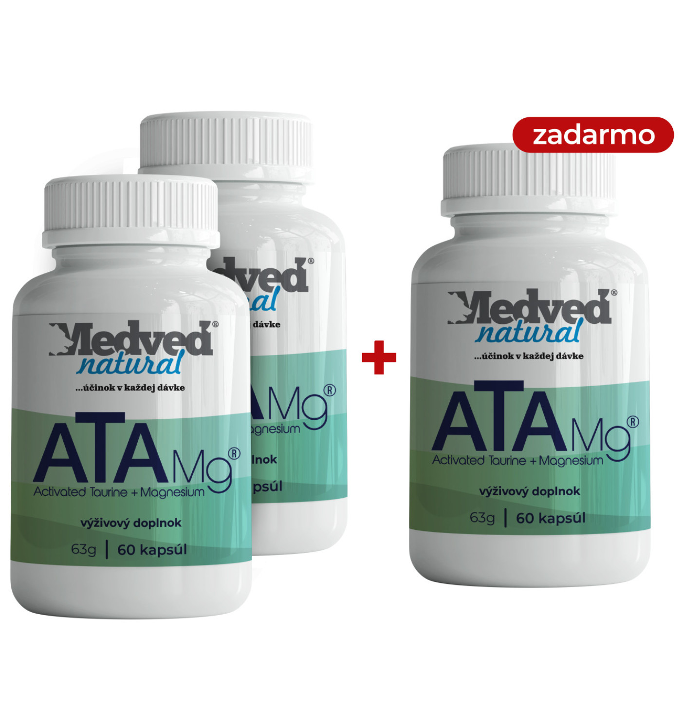 2+1 ZADARMO ATA Mg® 60 gélových kapsúl (180 kapsúl spolu)
