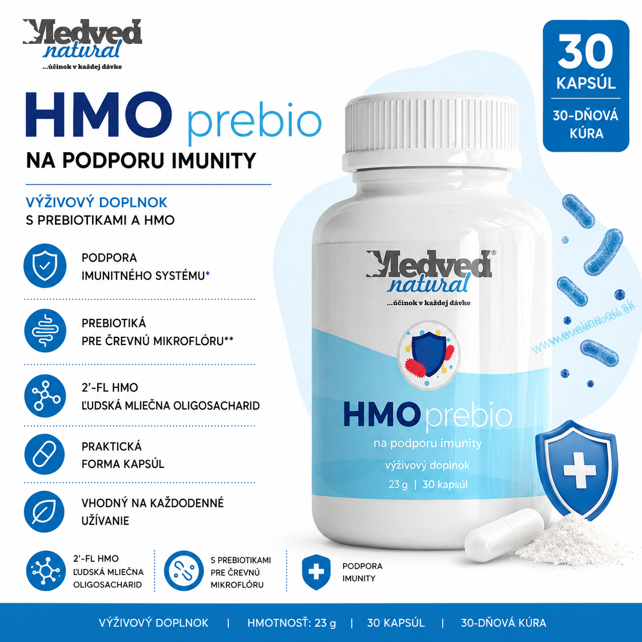 Medveď natural HMO prebio 30 kapsúl