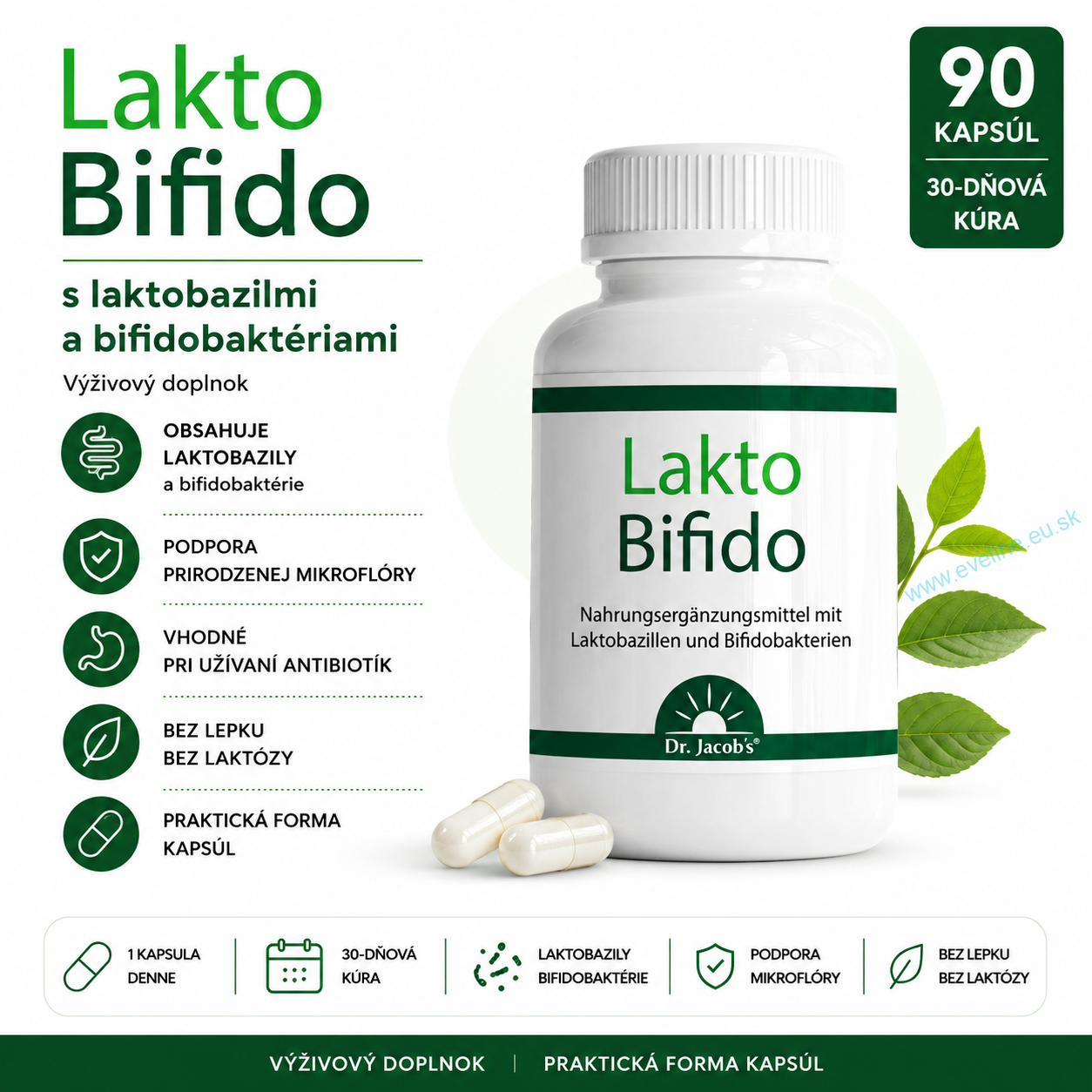 Dr. Jacob’s LaktoBifido 90 kapsúl
