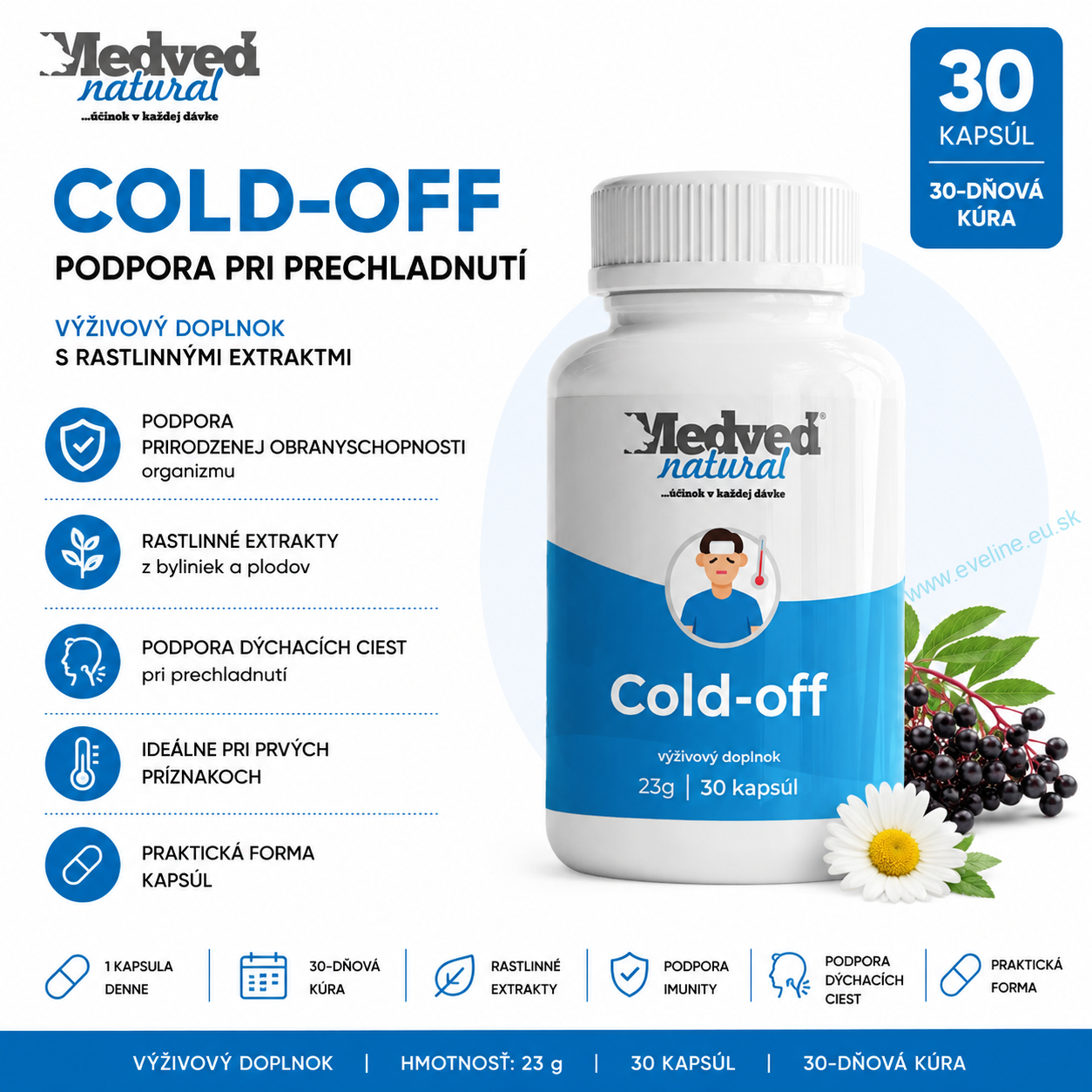 Medveď natural Cold-off 30 kapsúl