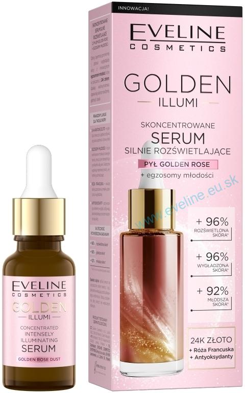 EVELINE OLDEN ILLUMI  Koncentrované intenzívne rozjasňujúce sérum so zlatým ružovým prachom 18 ml