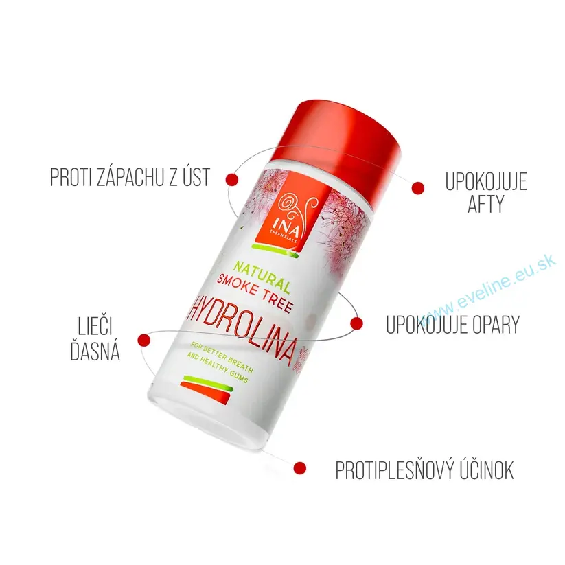 INA ESSENTIALS Ústna voda zo Škumpy vlasatej - Hydrolina - na Krvácanie ďasien a Zápach z úst