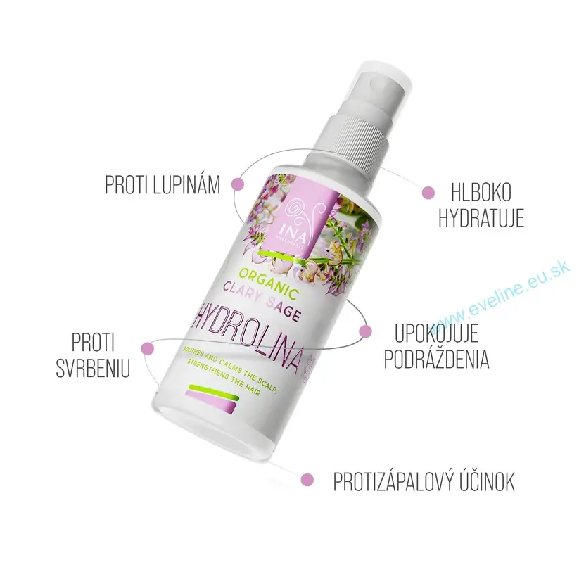 INA ESSENTIALS HYDROLINA™ - Organická voda zo Šalvie na Lupiny a Svrbenie pokožky hlavy