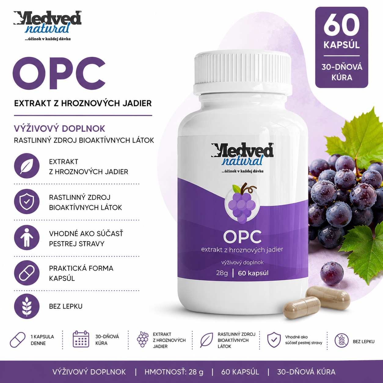 Medveď natural OPC 60 kapsúl (Kĺby)